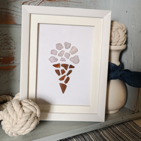 "Single Scoop" beach glass art - Picture 1 of 1